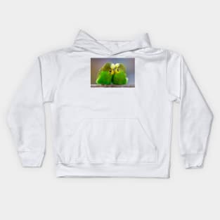 Budgie pair in love Portrait Wall Art Photograph Kids Hoodie